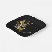 Hart met gouden vlinders papieren bordje (Gebogen)