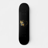 Hart met gouden vlinders persoonlijk skateboard (Voorkant)