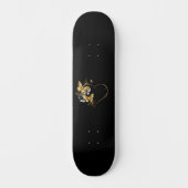 Hart met gouden vlinders persoonlijk skateboard (Voorkant)