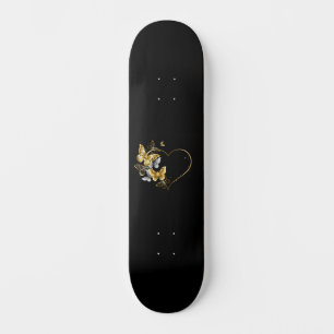 Hart met gouden vlinders persoonlijk skateboard