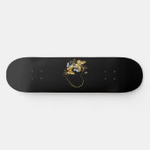 Hart met gouden vlinders persoonlijk skateboard (Horizontaal)
