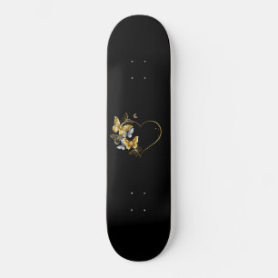 Hart met gouden vlinders persoonlijk skateboard