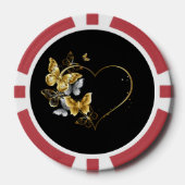Hart met gouden vlinders poker chips (Voorkant)