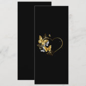 Hart met gouden vlinders programmakaart (Voorkant / Achterkant)