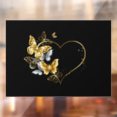 Hart met gouden vlinders raamsticker (Vel 2)