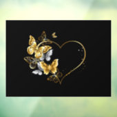 Hart met gouden vlinders raamsticker (Vel 3)