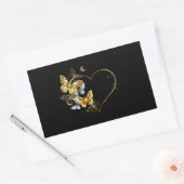 Hart met gouden vlinders rechthoekige sticker (Envelop)