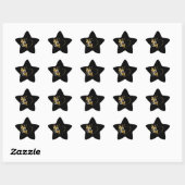 Hart met gouden vlinders ster sticker (Vel)