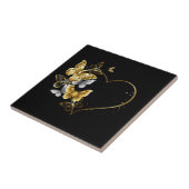Hart met gouden vlinders tegeltje (Zijkant)