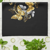 Hart met gouden vlinders theedoek (Gevouwen)