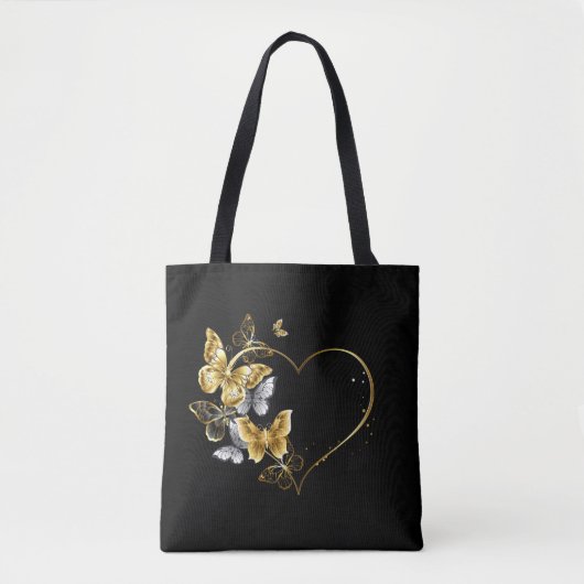 Hart met gouden vlinders tote bag (Voorkant)