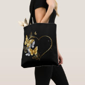 Hart met gouden vlinders tote bag (Dichtbij)