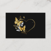 Hart met gouden vlinders visitekaartje (Voorkant)