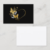 Hart met gouden vlinders visitekaartje (Voorkant / Achterkant)