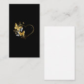 Hart met gouden vlinders visitekaartje (Voorkant / Achterkant)