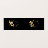 Hart met gouden vlinders visitekaartje (Buitenkant ongevouwen)