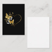 Hart met gouden vlinders visitekaartje (Voorkant / Achterkant)