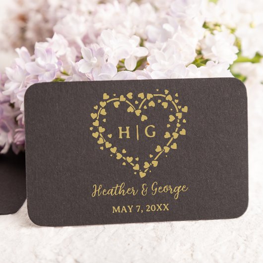 Hart met Hartjes Bruiloft Monogram Ontwerp Rubberstempel