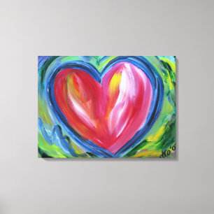 Hart met het schilderen van kunst van het Canvas v Afdruk