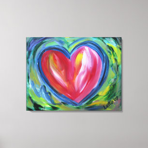 Hart met het schilderen van kunst van het Canvas v Afdruk