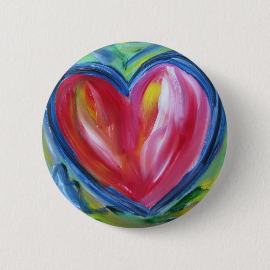 Hart met Hoop Knop Ronde Button 5,7 Cm (Voorkant)