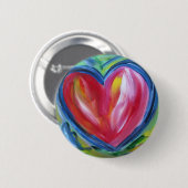 Hart met Hoop Knop Ronde Button 5,7 Cm (Voorkant /achterkant)