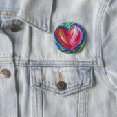 Hart met Hoop Knop Ronde Button 5,7 Cm (In situ)