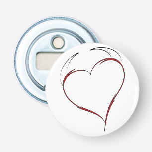 Hart met hoorns button flesopener