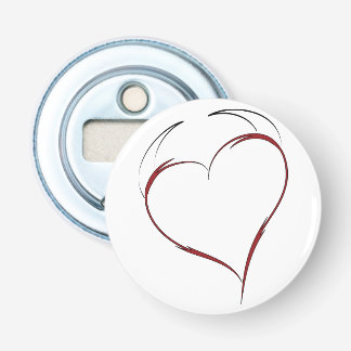 Hart met hoorns button flesopener