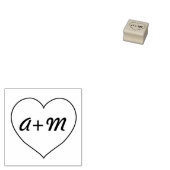 Hart met Initialen Stamp Rubberstempel (Gestempeld)