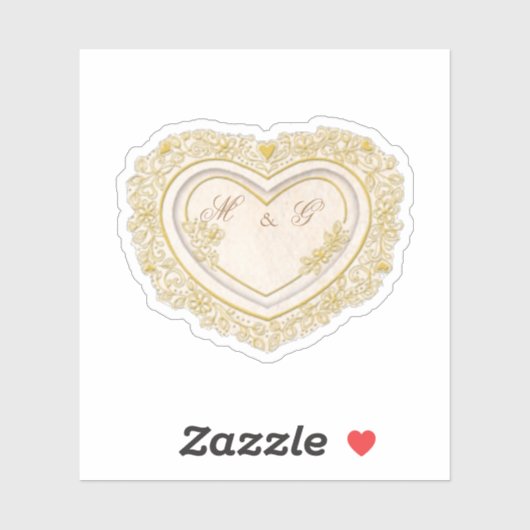 Hart met je brieven sticker (Vel)