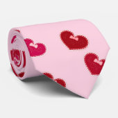 Hart met kant op roze stropdas (Opgerold)