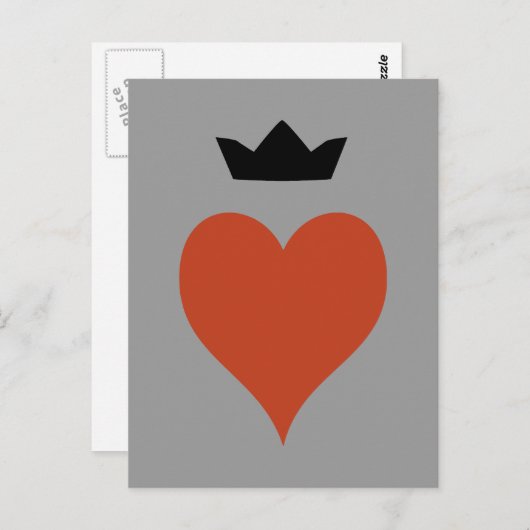 Hart met kroon briefkaart (Voorkant / Achterkant)