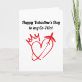 Hart met kroon en vliegtuig vliegen, eenvoudig, mo kaart (Voorkant)