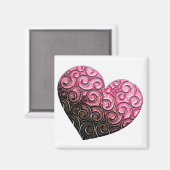 Hart met krullen magneet (Voorkant / Achterkant)