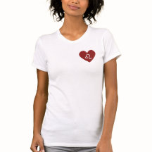 Hart met Leo symbool wit T-shirt