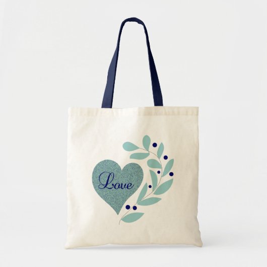 Hart met liefde en bladeren Canvas tas (Voorkant)