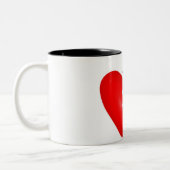 Hart met mes tweekleurige koffiemok (Links)