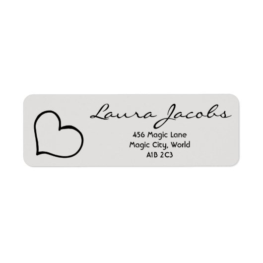 Hart Met Naam Script Aangepaste Cadeausetiketjes M Etiket (Voorkant)