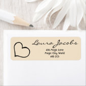 Hart Met Naam Script Aangepaste Geschenk Adreslabe Etiket (Insitu)