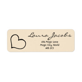 Hart Met Naam Script Aangepaste Geschenk Adreslabe Etiket