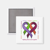 Hart met Namen in een Vierkant Magneet (Voorkant / Achterkant)