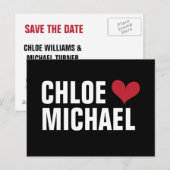 - Hart met namen (zwart/rood) Aankondigingskaart (Voorkant / Achterkant)