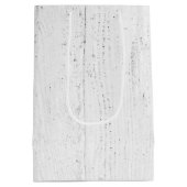 Hart met Paars lint op gewitwasd hout Medium Cadeauzakje (Achterkant)