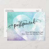 Hart met Paarse & Turquoise Uitgestelde bruiloft Briefkaart (Voorkant / Achterkant)