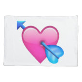 Hart met pijl - Emoji Kussensloop (Achterkant)