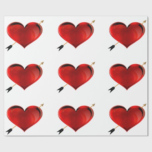 Hart met pijl inpakpapier (Vlak)