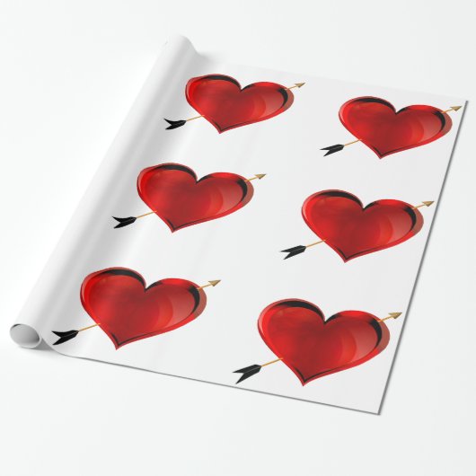 Hart met pijl inpakpapier (Uitgerold)