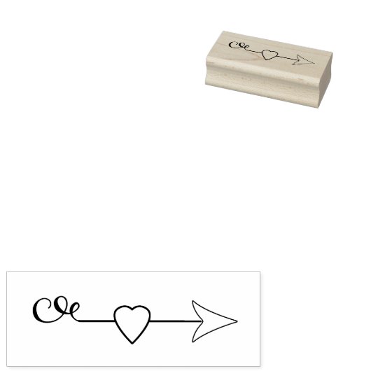 Hart met Pijl Tekst Verdeler Rubberstempel (Gestempeld)
