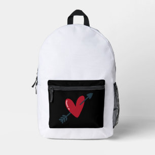 Hart Met Pijl Valentijn Minimaal T-Shirt Bedrukte Rugzak